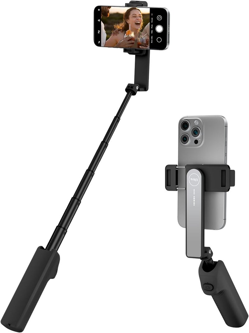 Viozon Aluminum Alloy Wireless Selfie Stick, Lightweight Extendable Pocket-Size Phone Stick with Remote, Compact Travel Selfie Stick Compatible with 4–7" Smartphones for Vlog/Film B - Image 1